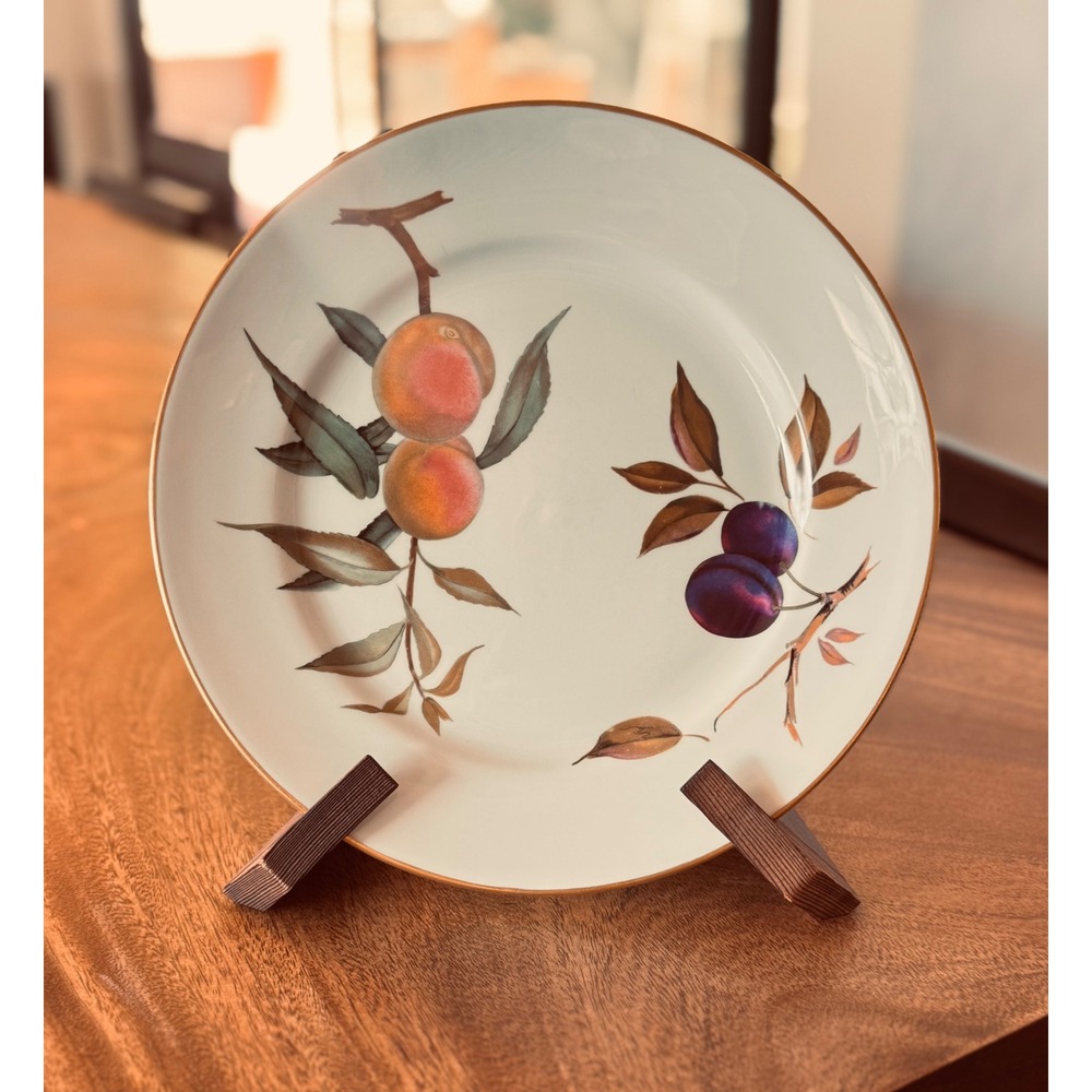 Royal‎ Worcester Evesham Gold Bread&Butter Plate Peach Plum Fine Porcelain 6.5in